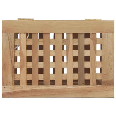 Panier à linge bois treillis vue dessus