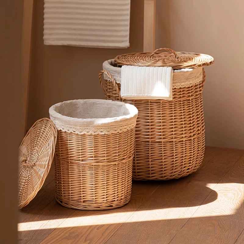 Panier à linge en saule tressé deux tailles