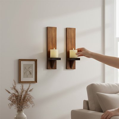 Bougeoir en bois